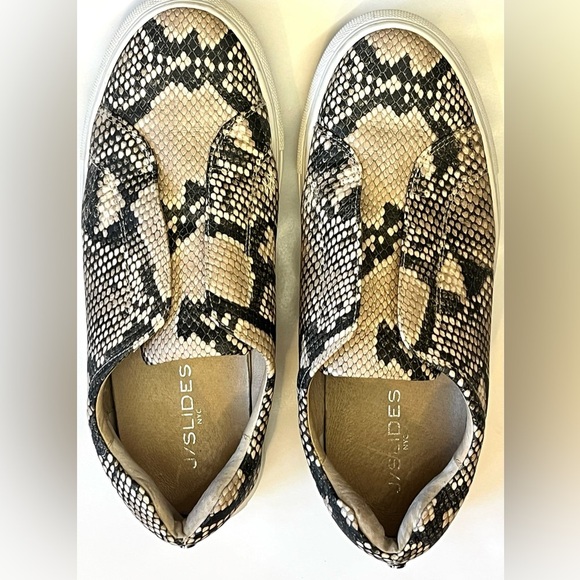 J/Slides NYC Snake Print Shoes Leather Upper Slip-On Sneakers Women’s Size 7 - Picture 9 of 16